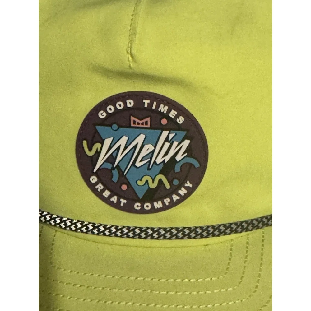 Melin Coronado Hydro Hat Burst Neon Yellow Waterproof Snapback Classic 58 Rare